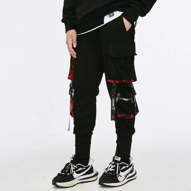 Joggebukse i streetwear-stil med stropper
