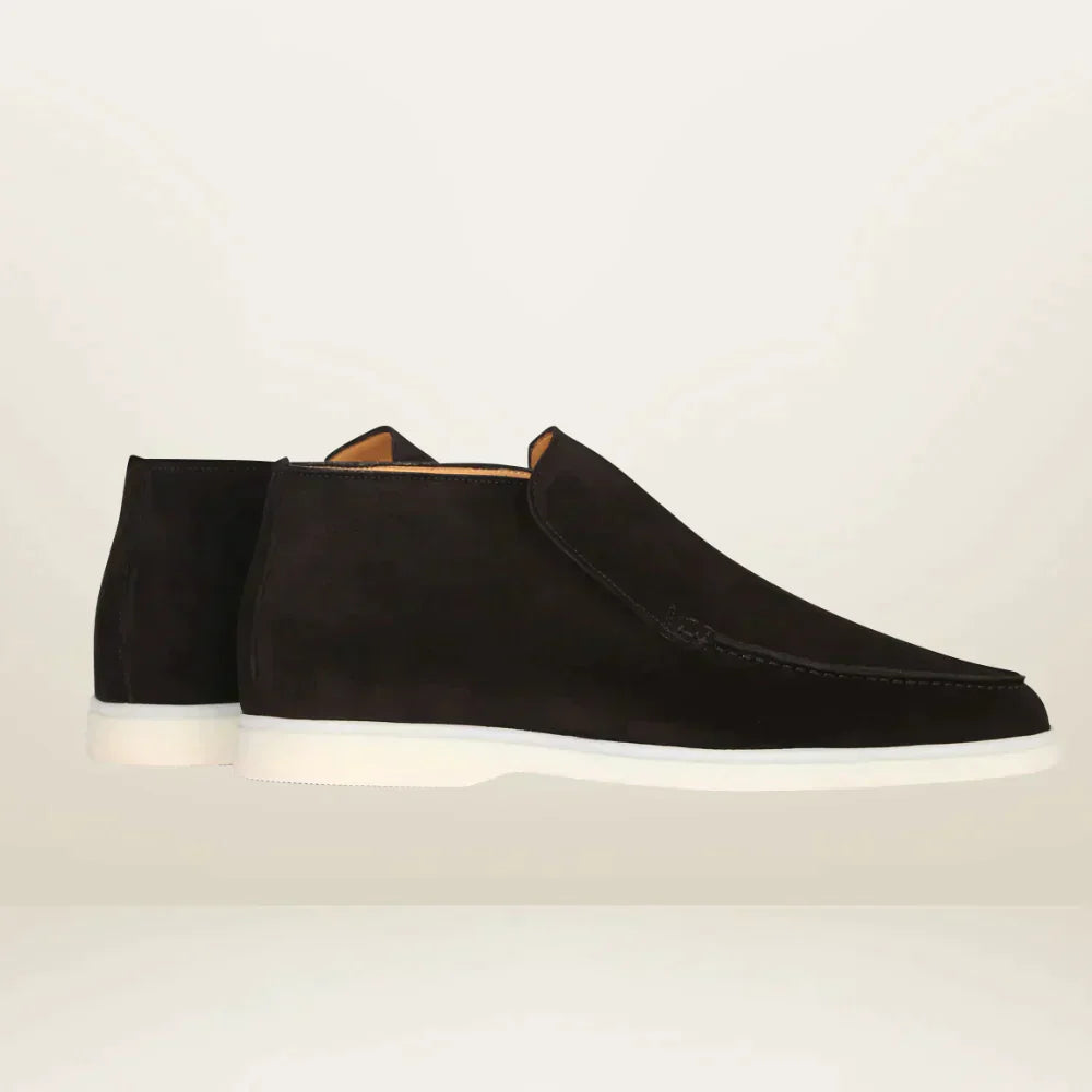 Loafers i semsket skinn for menn