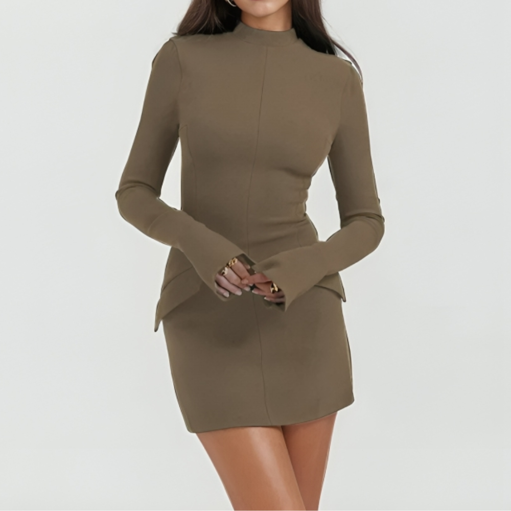 Elegant strikket bodycon-kjole for kvinner
