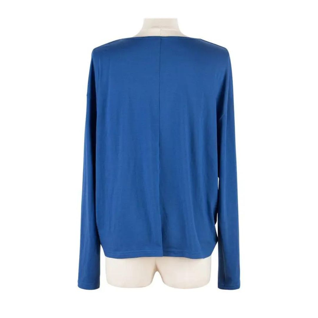 Elegant crossover-bluse med lange ermer