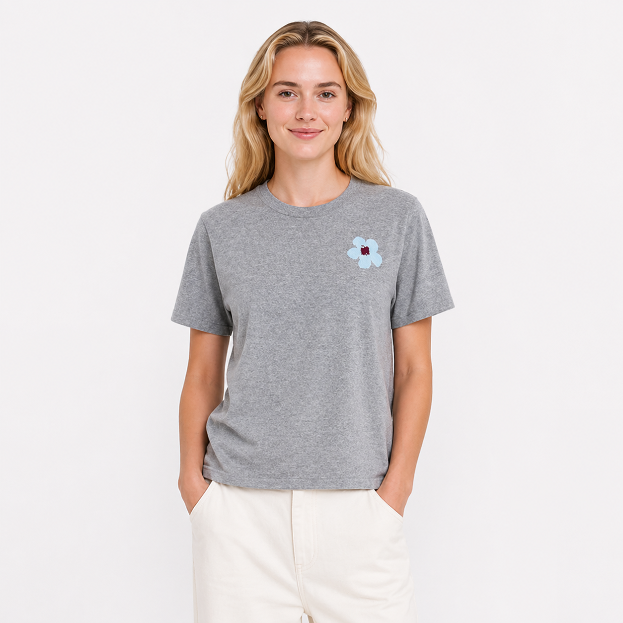 Bomulls T-skjorte til Dame – Løs Koreansk Casual Stil