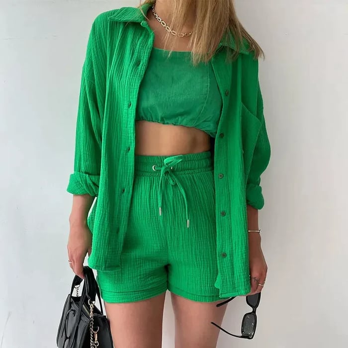 Dame To-delt Langermet Skjorte og Casual Dress