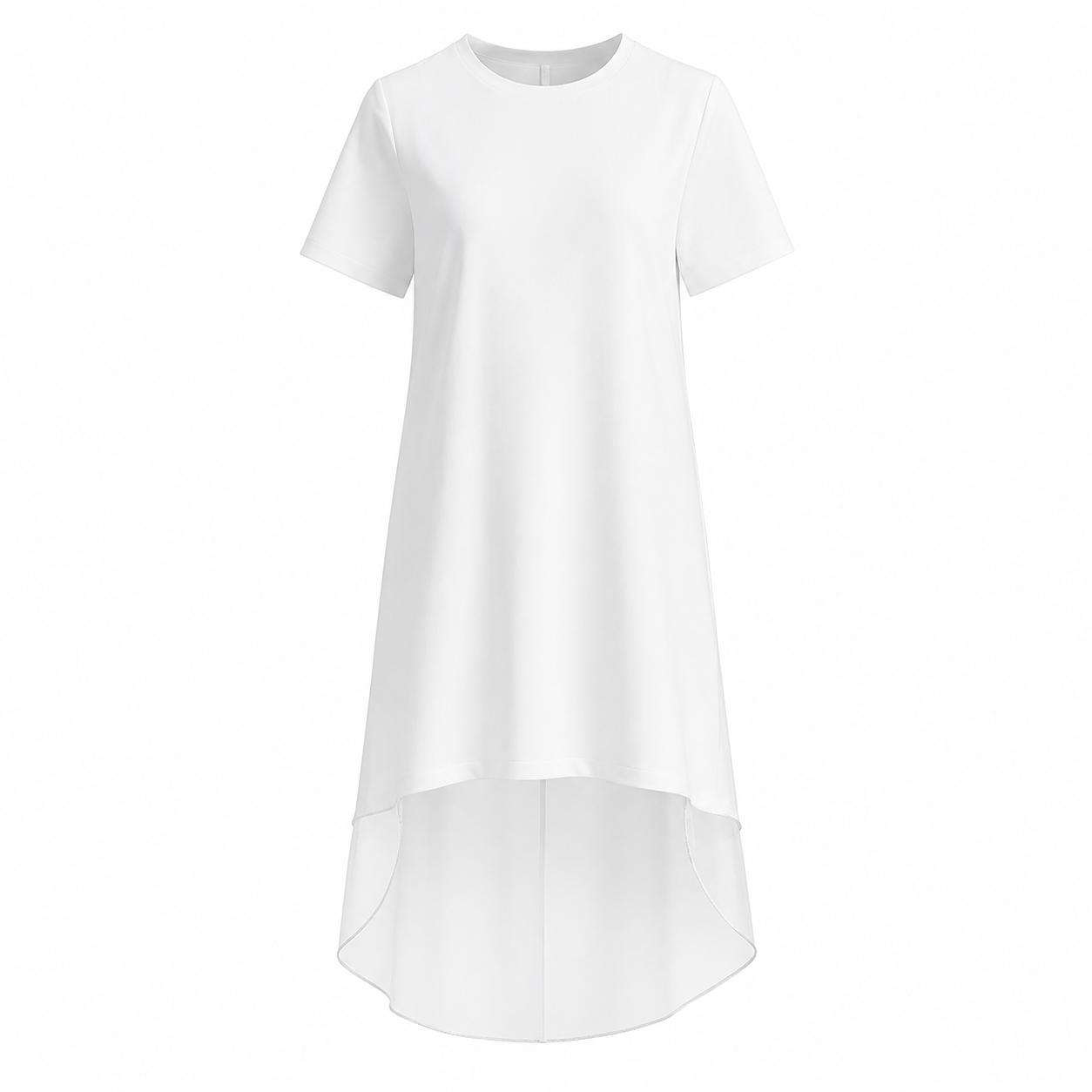 Elegant Lang Kjole til Dame – Kortermet Kjole med Organza Detaljer