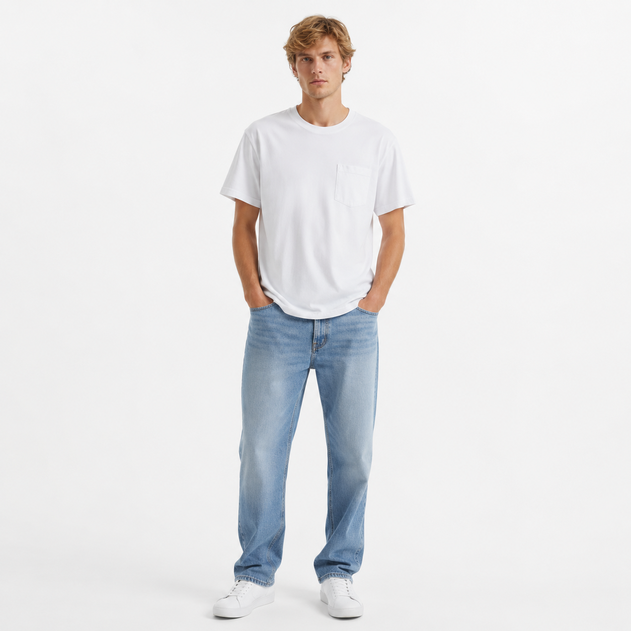 Oversized Trenings T-skjorte til Herre – Coolmax® Hurtigtørkende Sommertopp – Hvit
