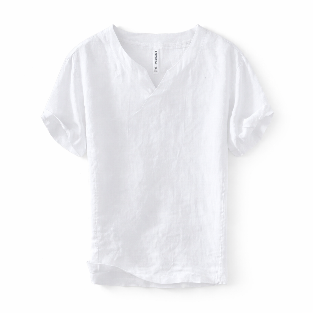 Premium Lin T-skjorte til Herre – 100% Lin, Kinesisk Inspirert & Pustende Sommerstil