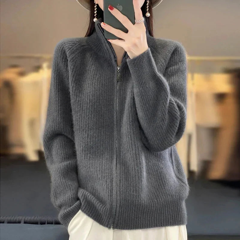 Strikket ull-cardigan