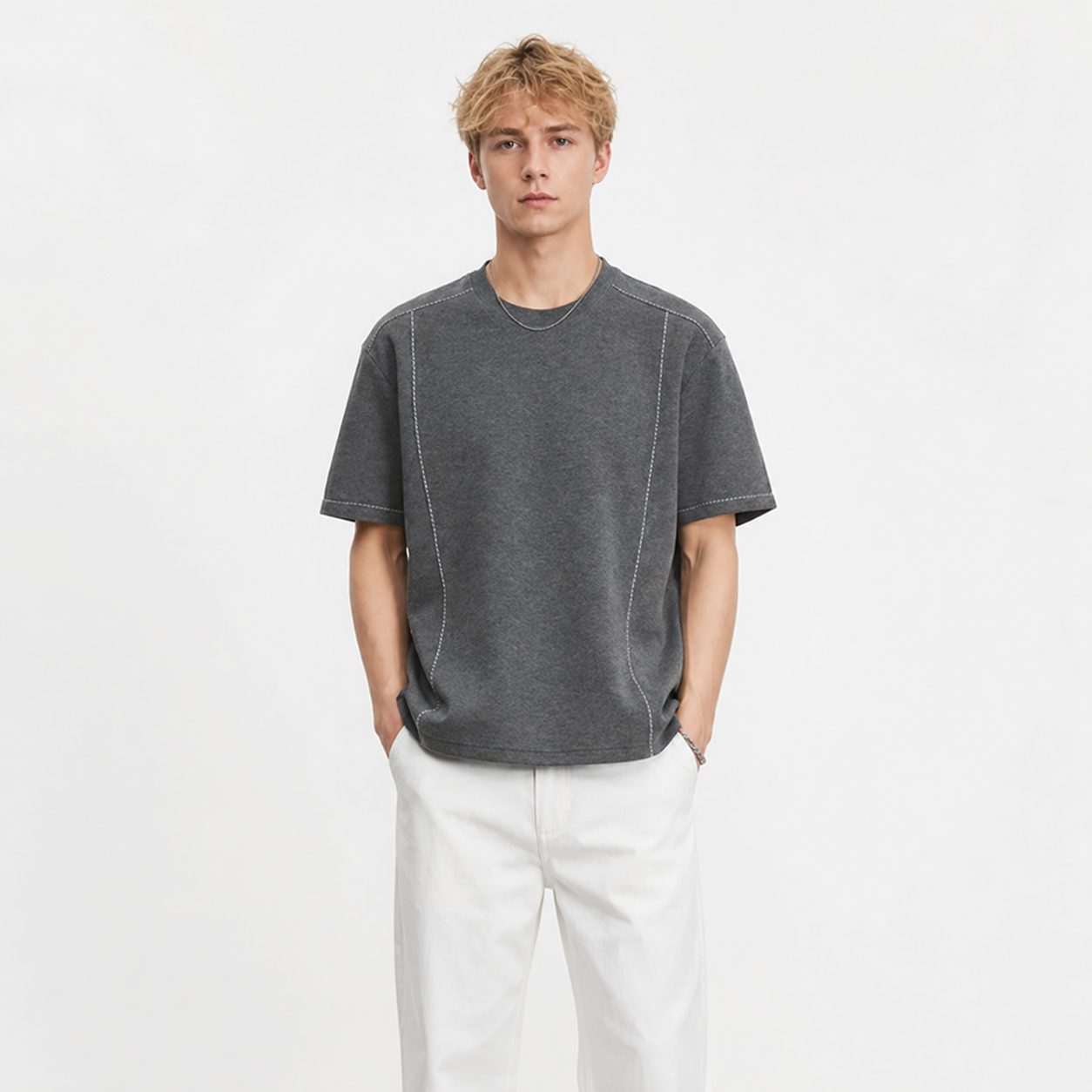 Premium T-skjorte til Herre – 260g Kraftig & Minimalistisk Stil