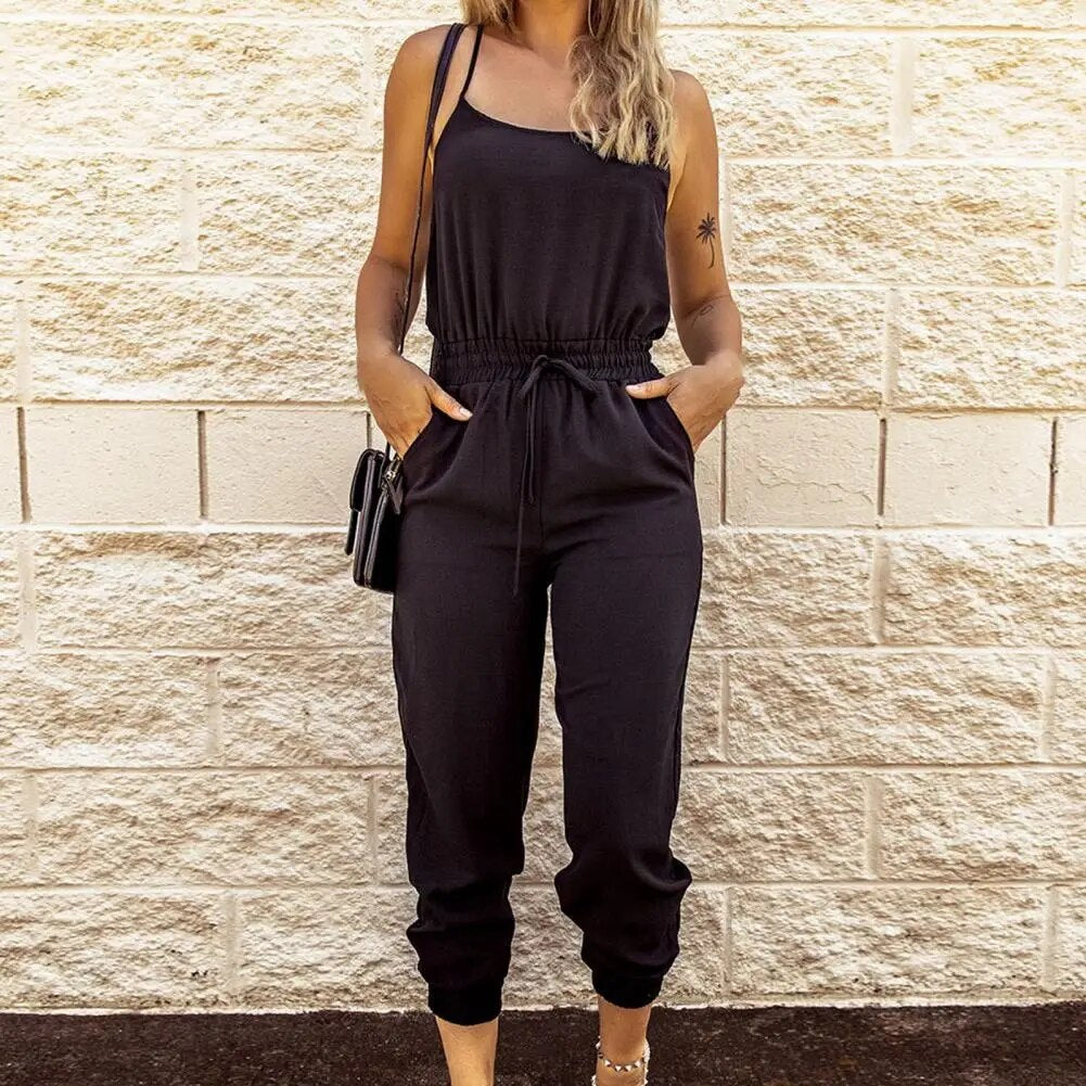 Jumpsuit med spagettistropper