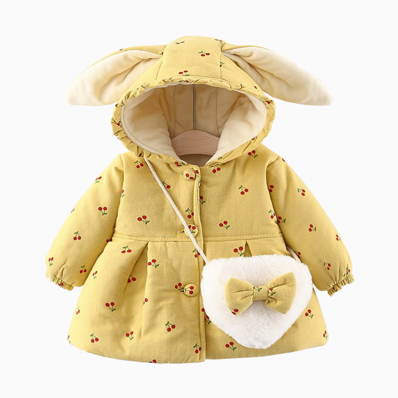 Baby Cherry Bunny Fleece Coat med veske