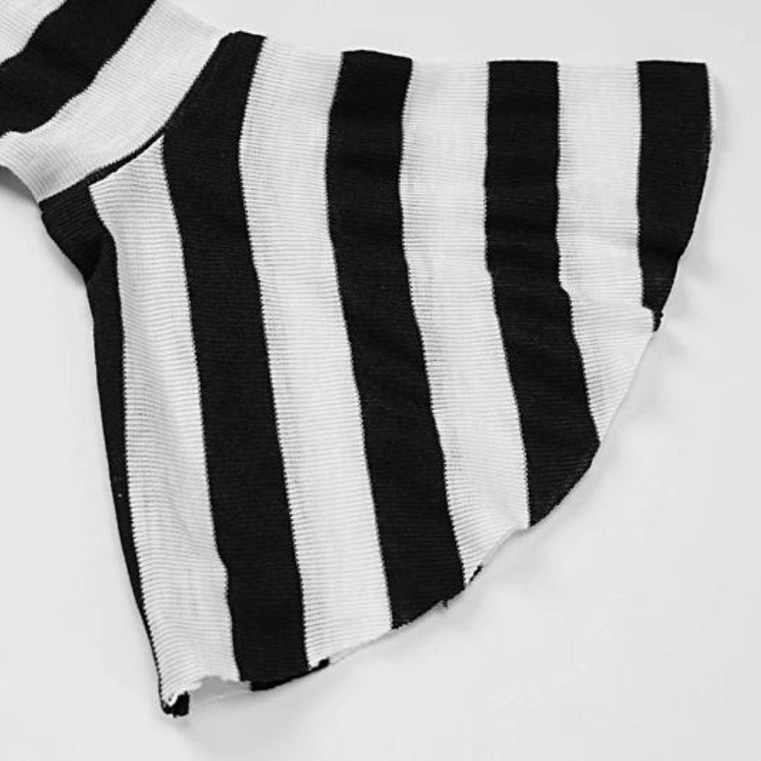 Maxikjole med dyp utringning og striper