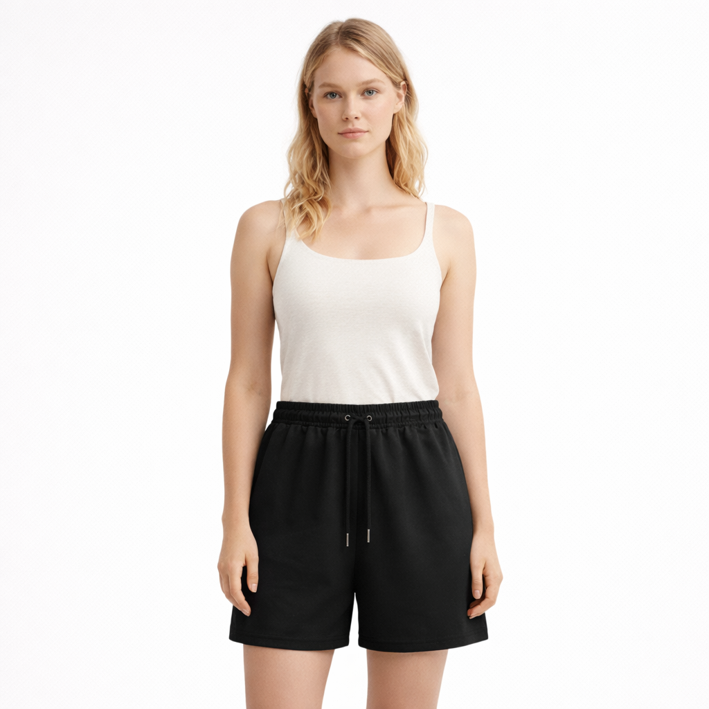 Høytlivs Shorts til Dame – Komfortabel Sporty Shorts med Snøring & Lommer
