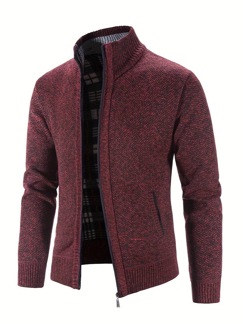 Varm jakke med glidelås for menn