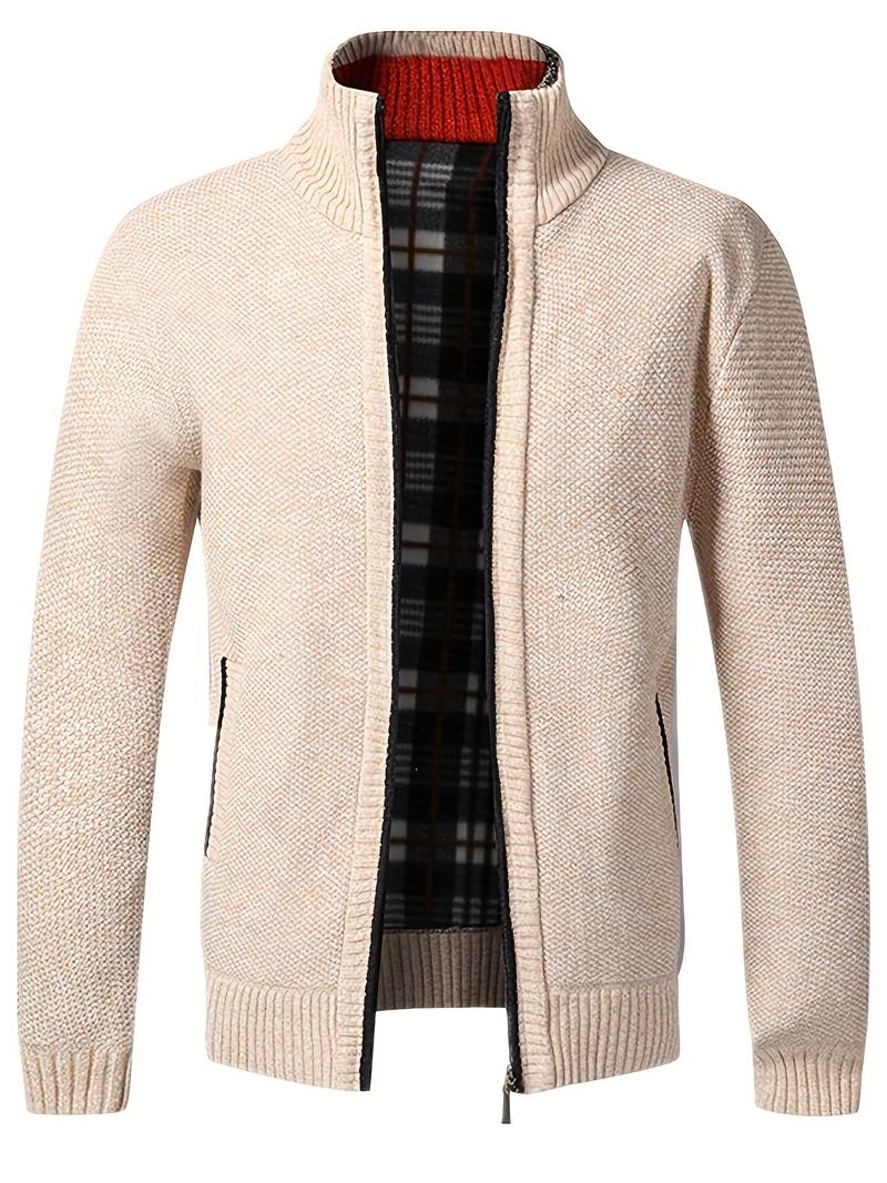 Varm jakke med glidelås for menn