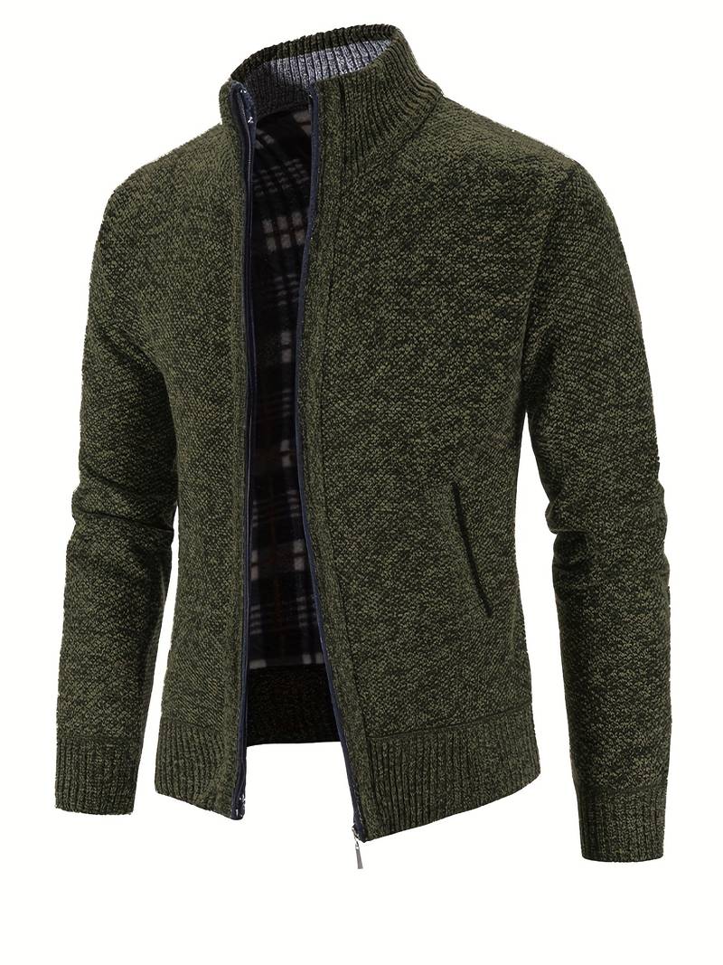 Varm jakke med glidelås for menn