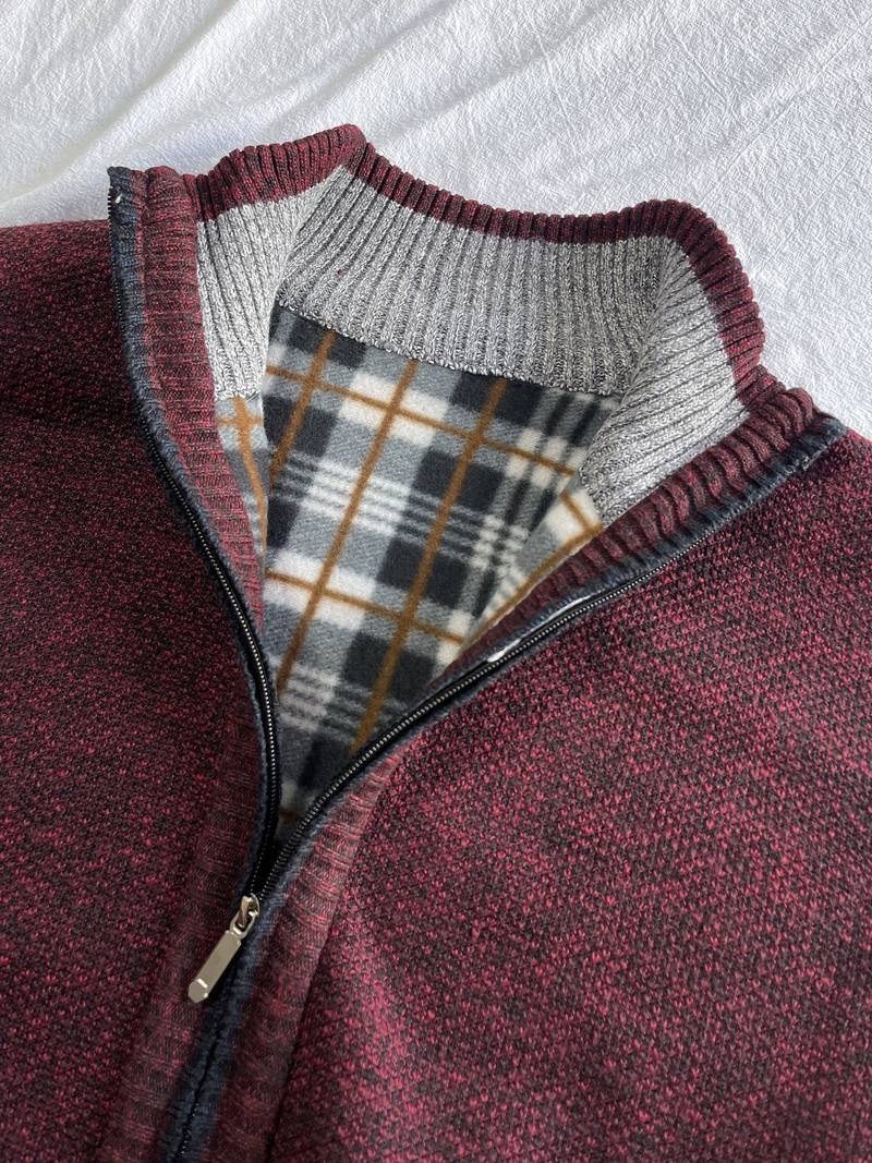 Varm jakke med glidelås for menn