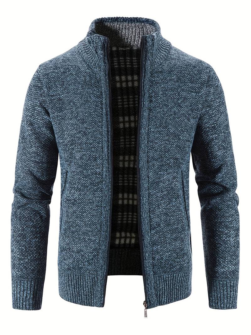 Varm jakke med glidelås for menn