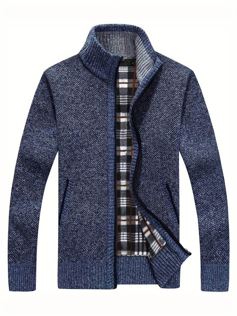 Varm jakke med glidelås for menn