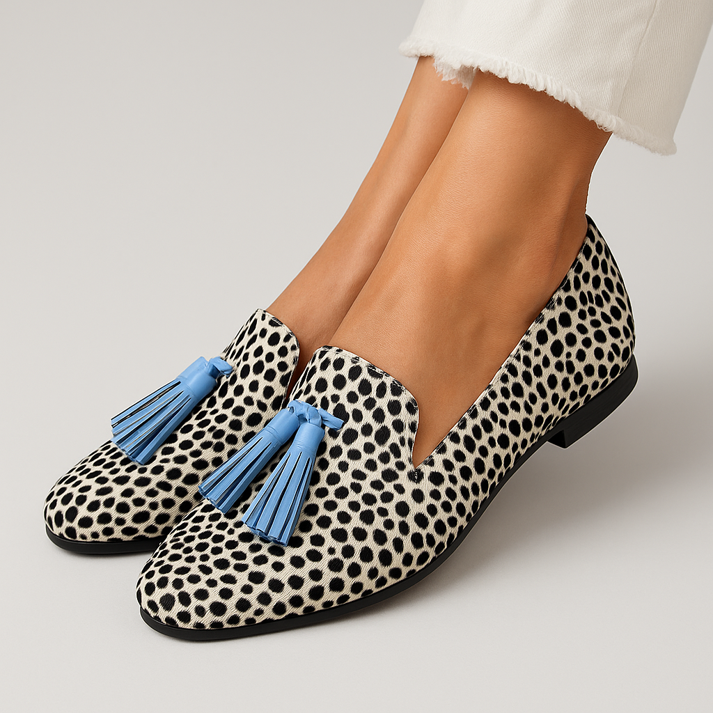 Noelle | Loafers med dusker – Svart og hvit