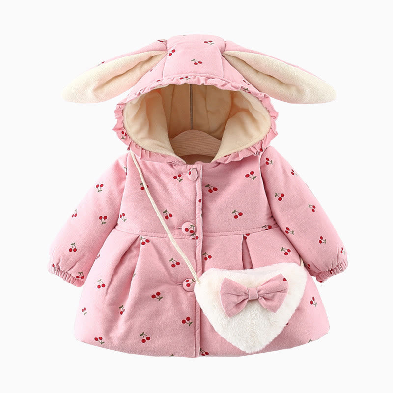 Baby Cherry Bunny Fleece Coat med veske