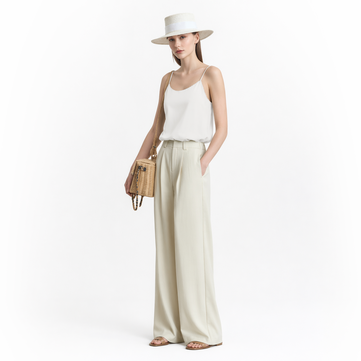 Sateng Camisole til Dame – U-hals & Elegant Spagettistropp Topp