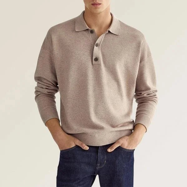 Polo-skjorte med lange ermer