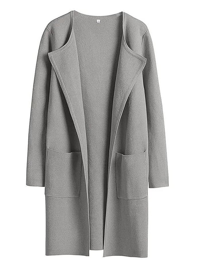 Ny klassisk frakk cardigan med revers