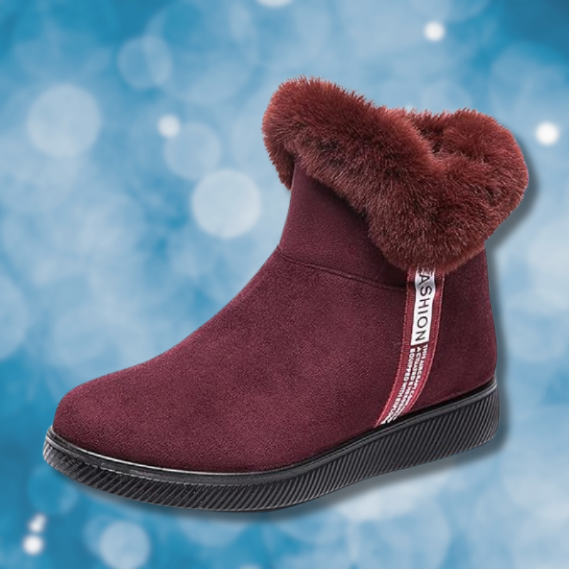 Stilige snøstøvler med pelsimitasjonfôr - ergonomiske sko