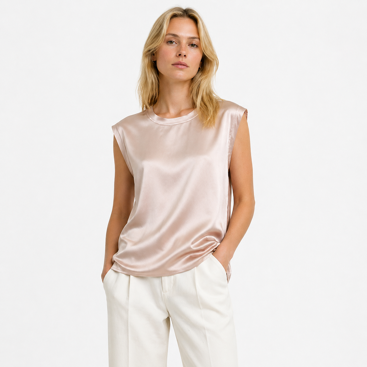 Silke Singlet til Dame – 100% Ren Silke & Elegant Satinfinish