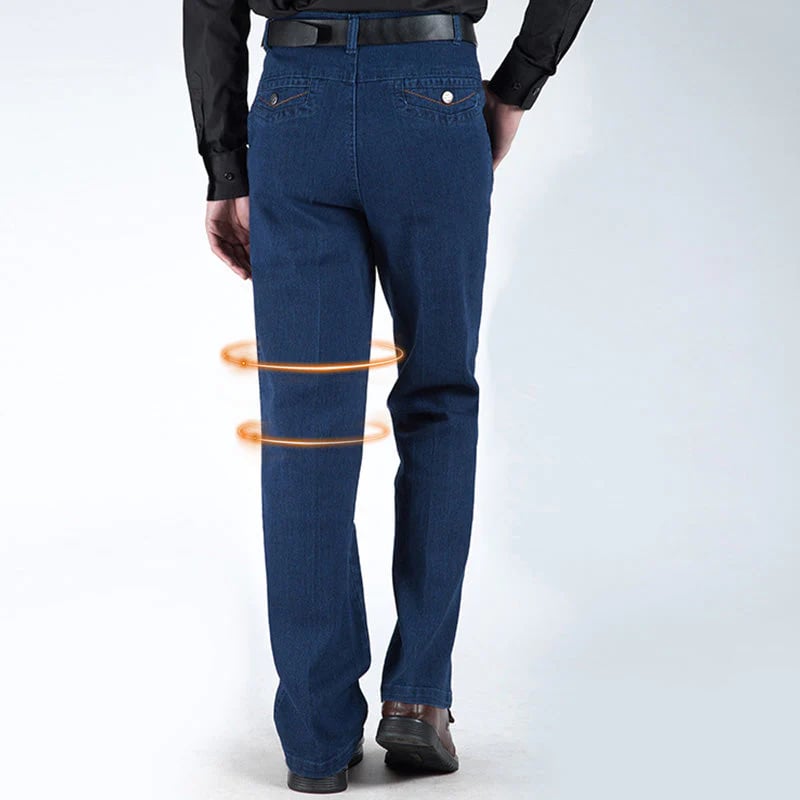 Herre jeans med høyt liv og rett snitt