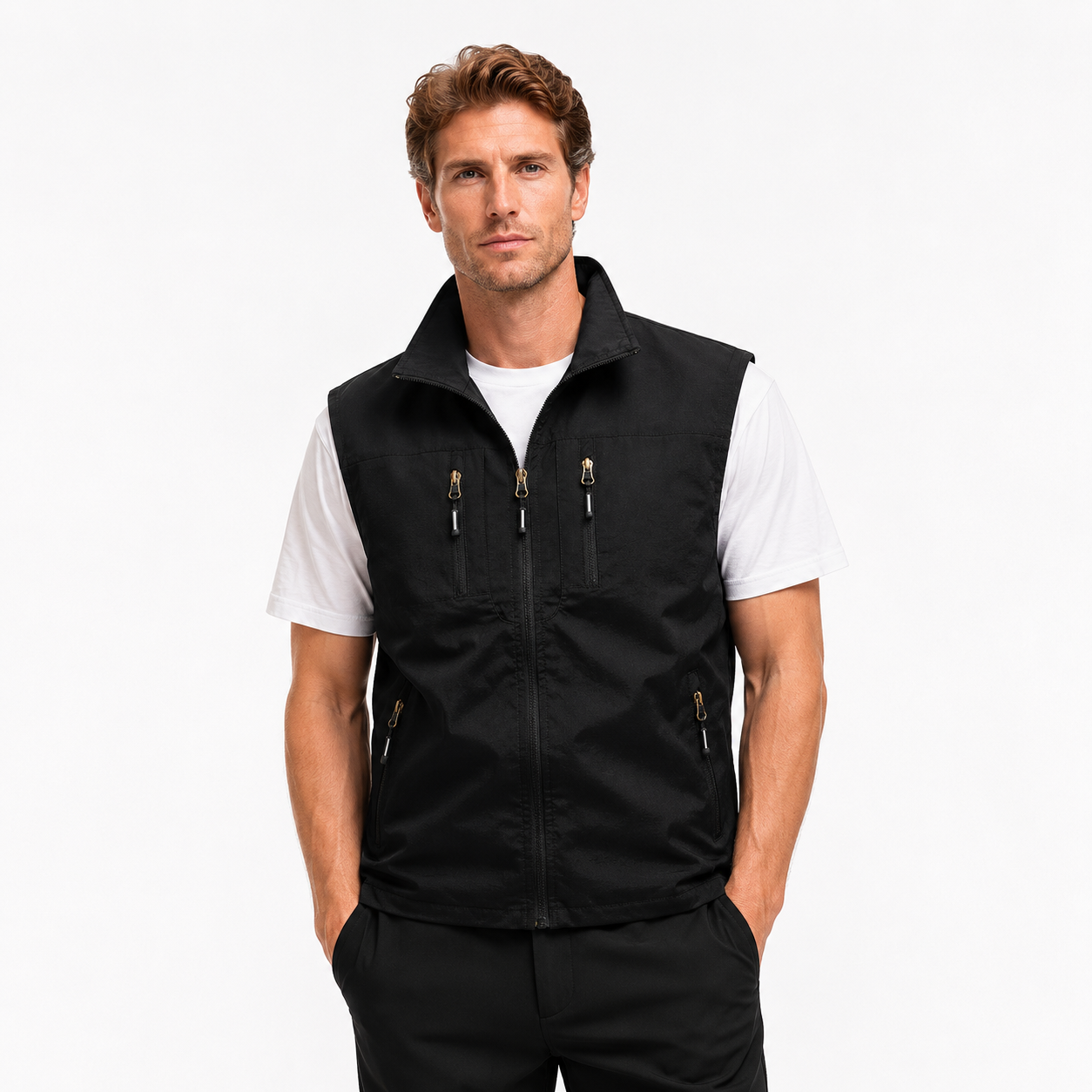 Outdoor Fiske- og Turvest til Herre – Mesh Vest med Flere Lommer