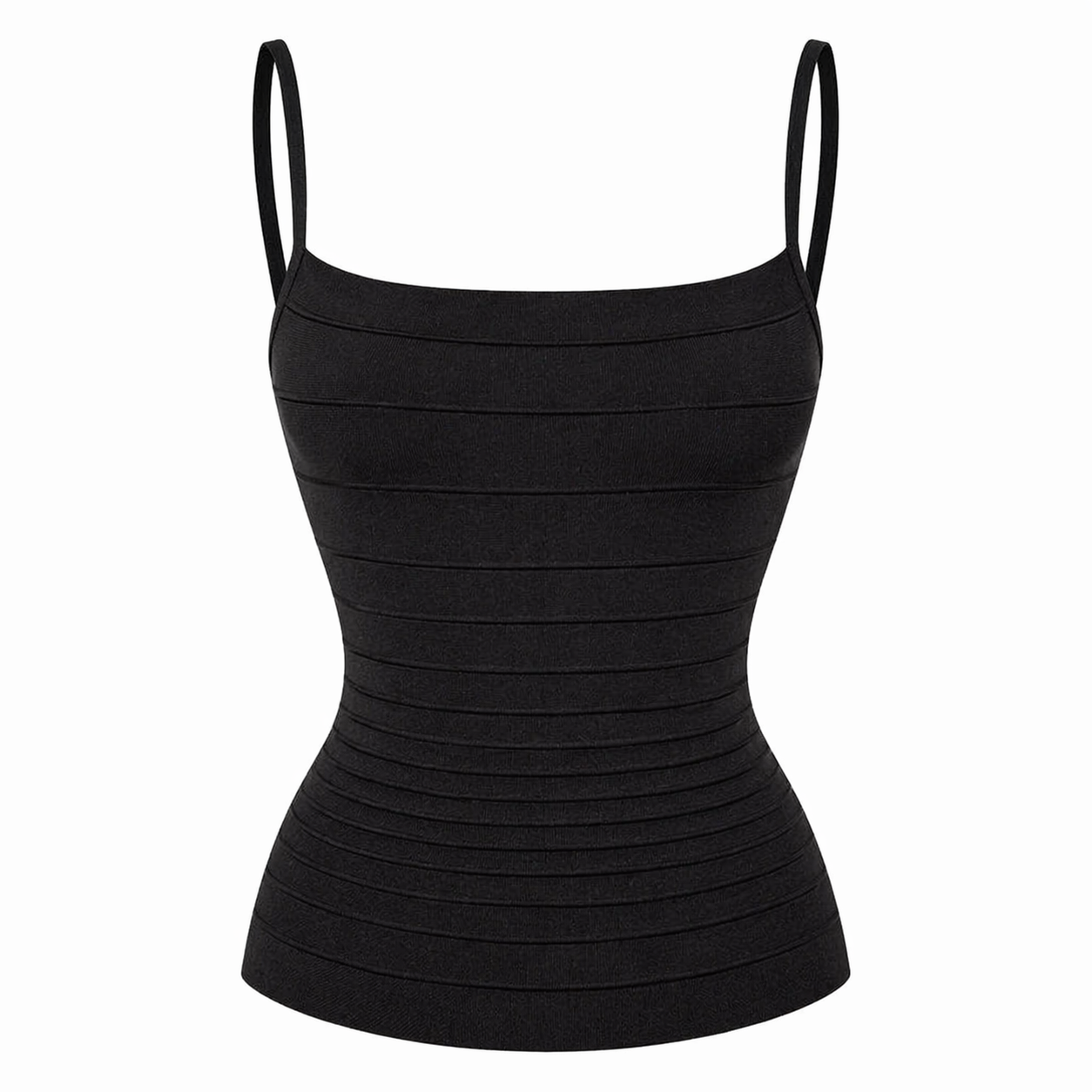 Stripet Singlet til Dame – Tettsittende Crop Topp med Elastisk Midje