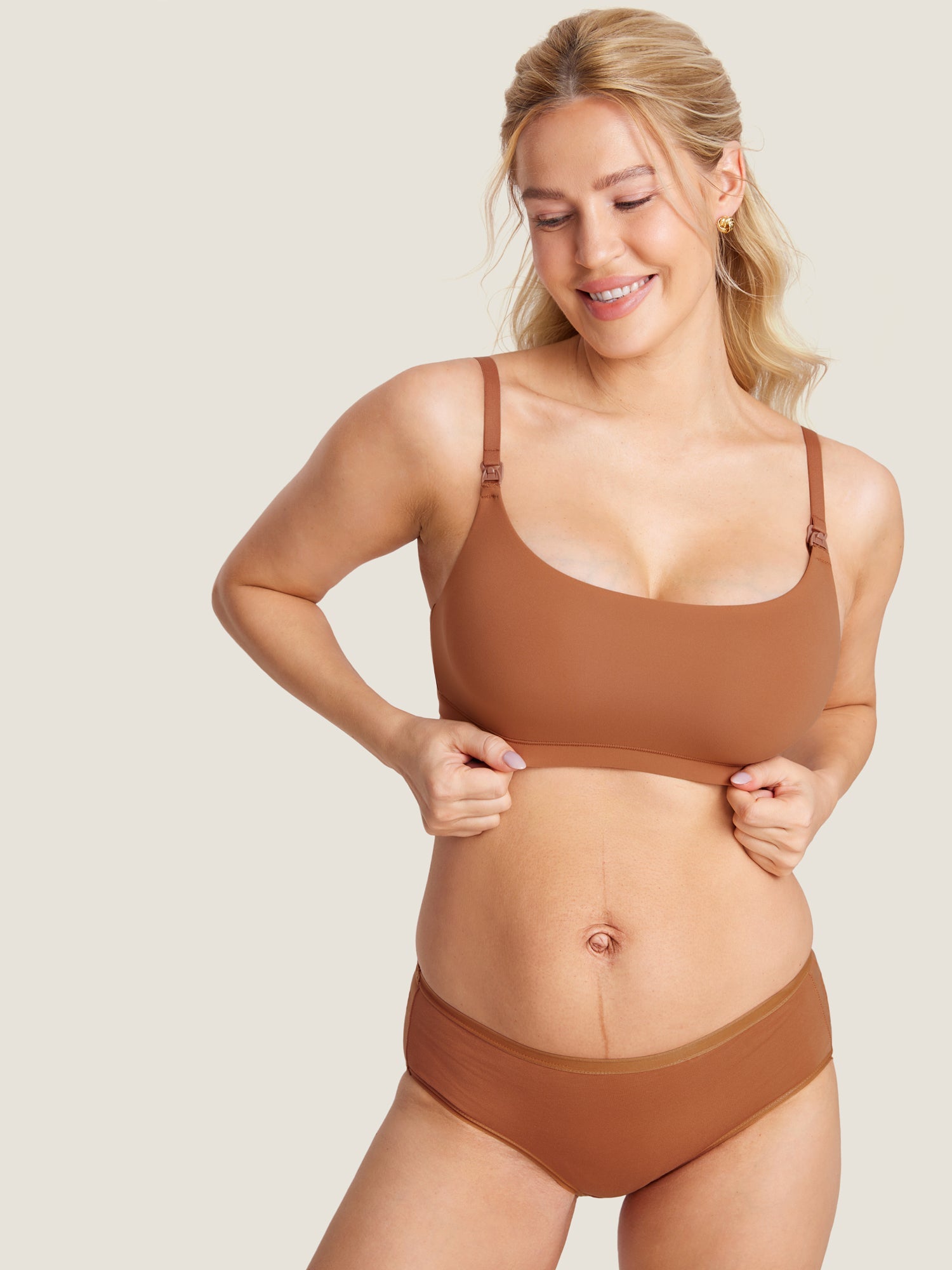 Sømløs ammebh med rund hals – Inbarely® ammebralette uten bøyle