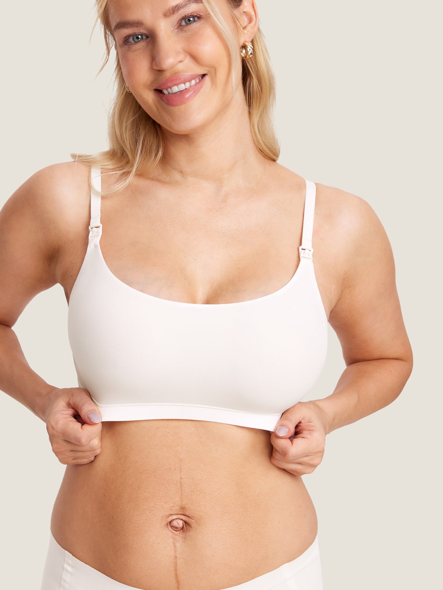 Sømløs ammebh med rund hals – Inbarely® ammebralette uten bøyle