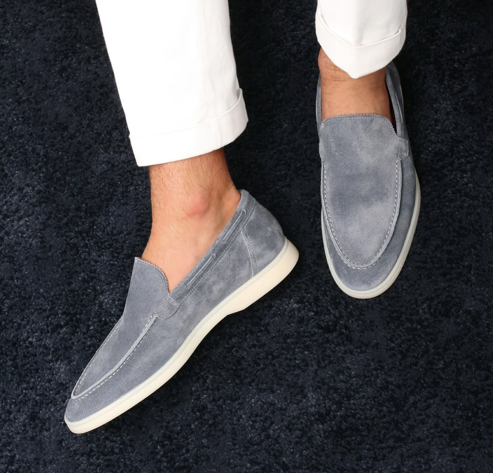 Klassiske loafers i semsket skinn for menn