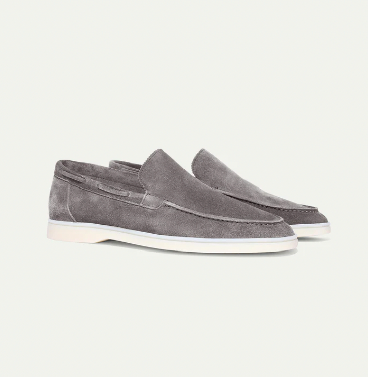 Klassiske loafers i semsket skinn for menn