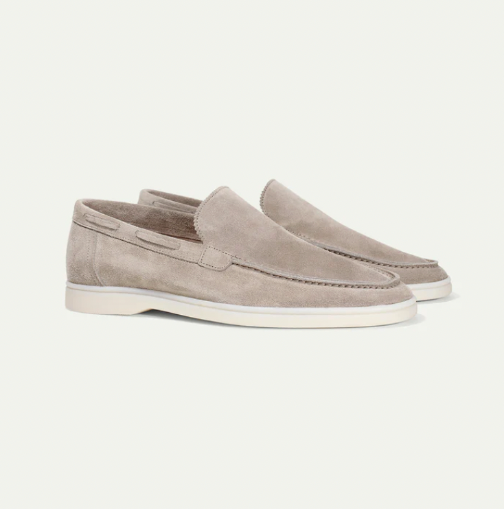 Klassiske loafers i semsket skinn for menn