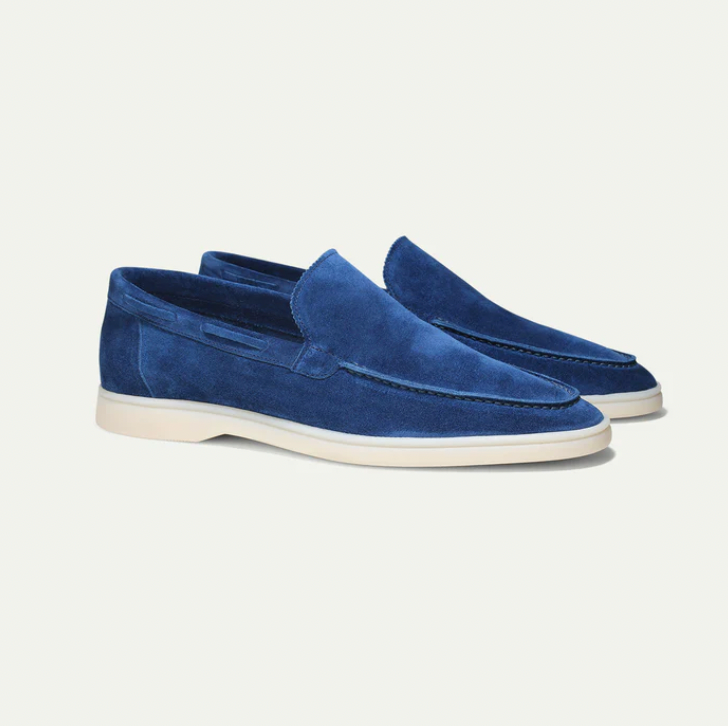 Klassiske loafers i semsket skinn for menn