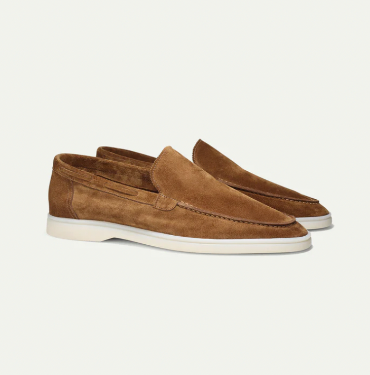Klassiske loafers i semsket skinn for menn