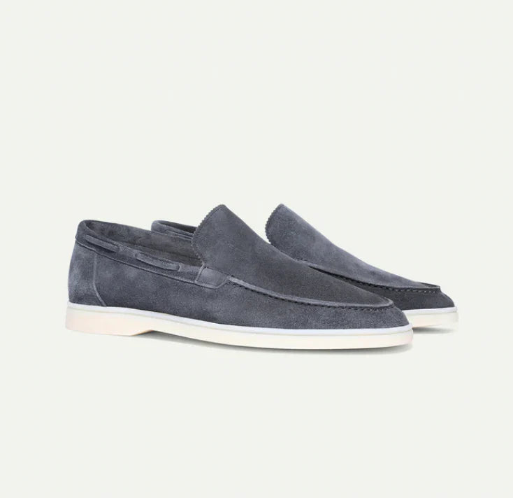 Klassiske loafers i semsket skinn for menn