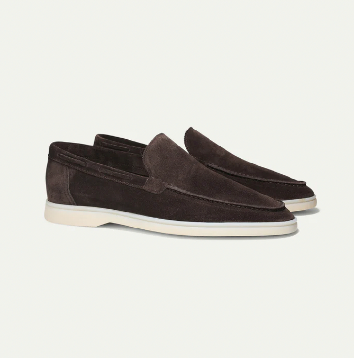 Klassiske loafers i semsket skinn for menn
