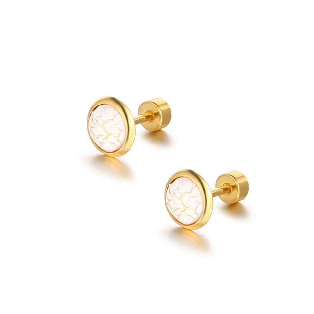 Elegante runde cabochon-øreringer