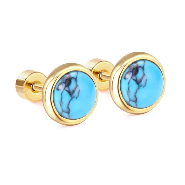 Elegante runde cabochon-øreringer