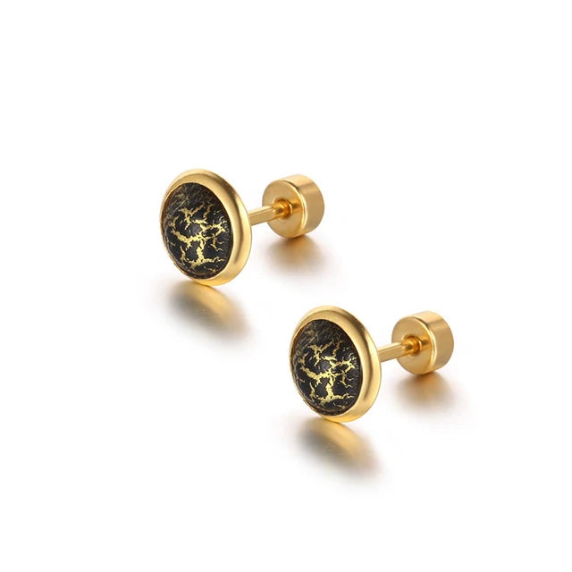 Elegante runde cabochon-øreringer