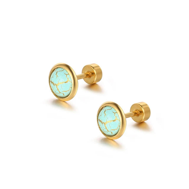 Elegante runde cabochon-øreringer
