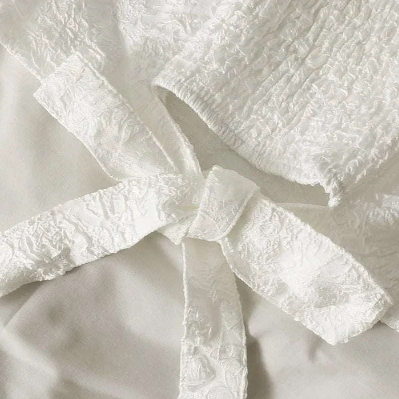 Fin sommerbluse med diamanter i koreansk stil