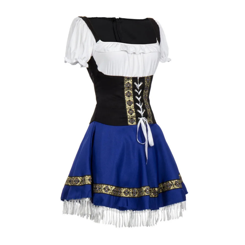 Kvinnens Blå Oktoberfest Kjole Kostyme