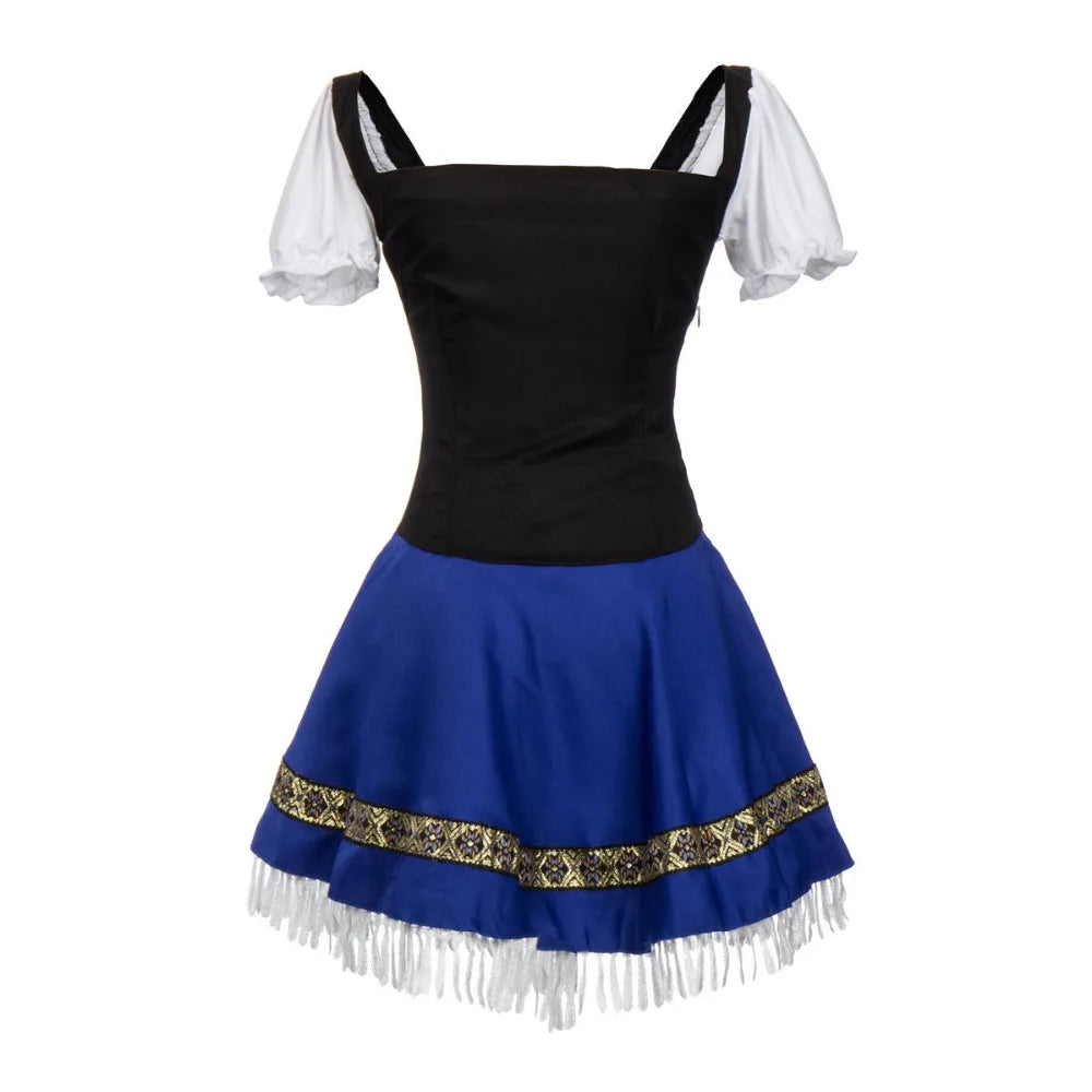 Kvinnens Blå Oktoberfest Kjole Kostyme