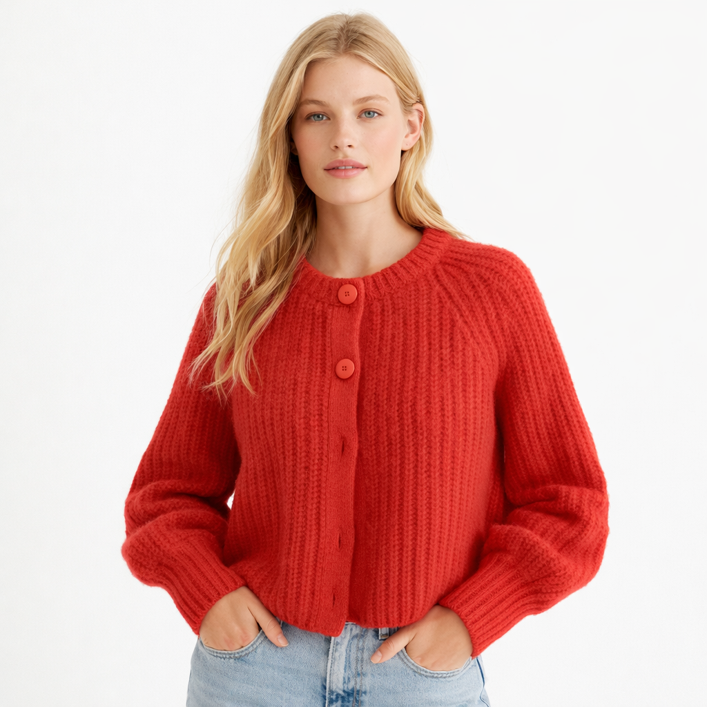 Y2K-Inspirert Strikkegenser for Kvinner – Løs Cardigan med Knapper | Myk og Trendy Genser til Høst og Vinter