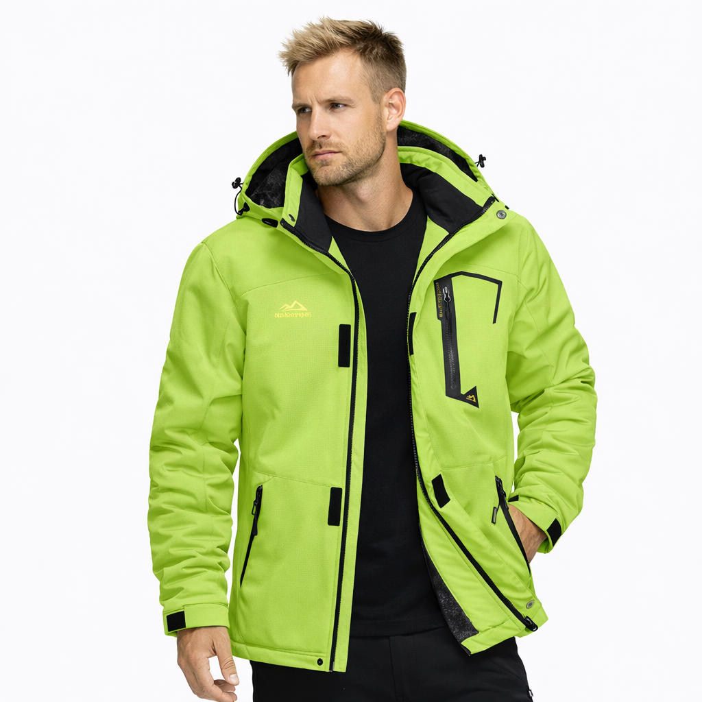 Herre Skijakke – Vanntett & Varm Parkas med Hette | Tykk Vinterjakke til Snø & Kulde