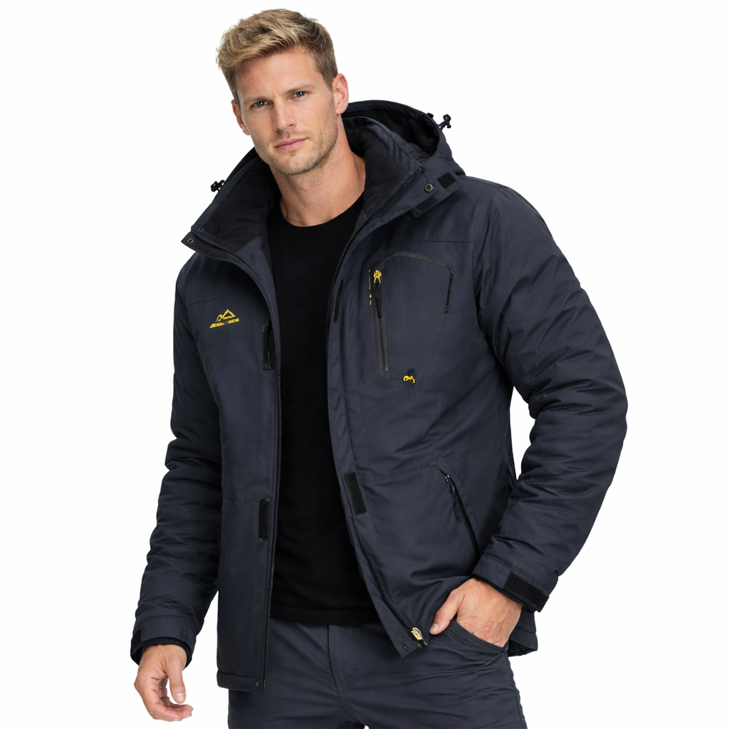 Herre Skijakke – Vanntett & Varm Parkas med Hette | Tykk Vinterjakke til Snø & Kulde